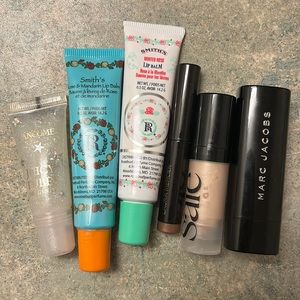 Makeup bundle - Marc Jacobs, Saie highlighter, Lancôme lip gloss, Laura Mercier